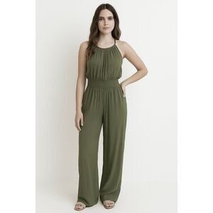 PrAna Fernie Wide Leg Jumpsuit Sweet Agave Green Size XL NWT Lightweight